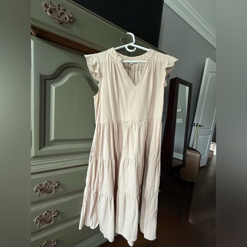 Cream Tiered Dress